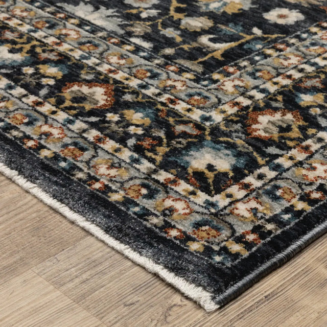 Oriental Weavers Sphinx ELIANA ELI04 Blue Border Rugs - corner detail