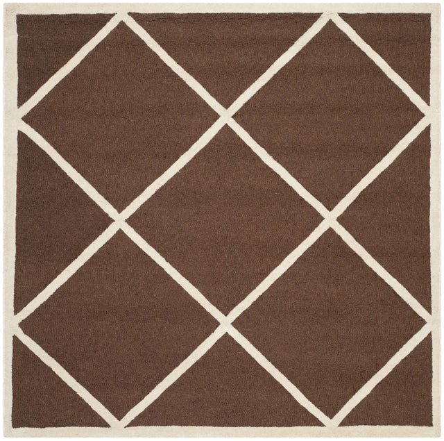 Safavieh Cambridge 6'-0" x 6'-0" Rug in Dark Brown / Ivory
