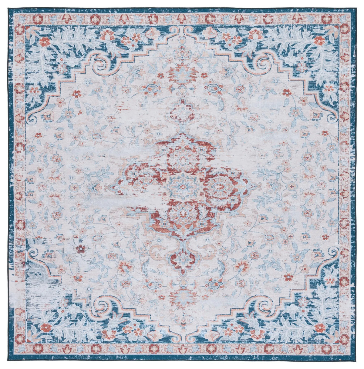 Safavieh Tucson 6'-0" x 6'-0" Rug in Beige / Rust