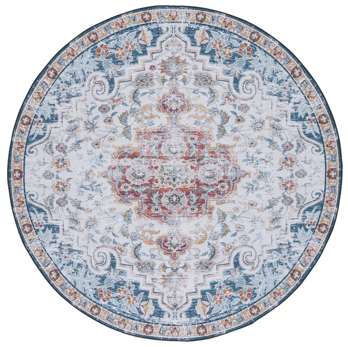 Safavieh Tucson 6'-0" x 6'-0" Rug in Grey / Rust