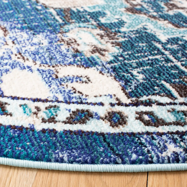 Safavieh Madison 6'-7" x 6'-7" Rug in Navy / Ivory