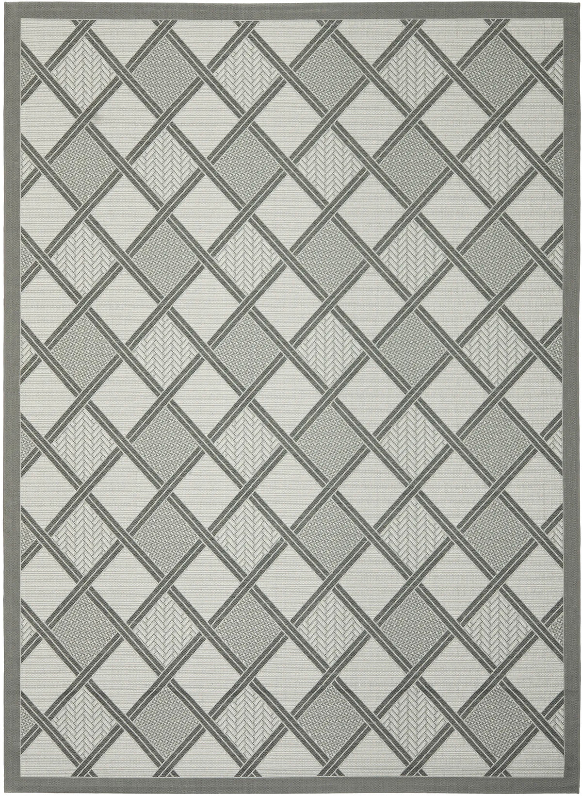 Safavieh Courtyard 6'-7" x 9'-6" Rug in Anthracite / Light Grey