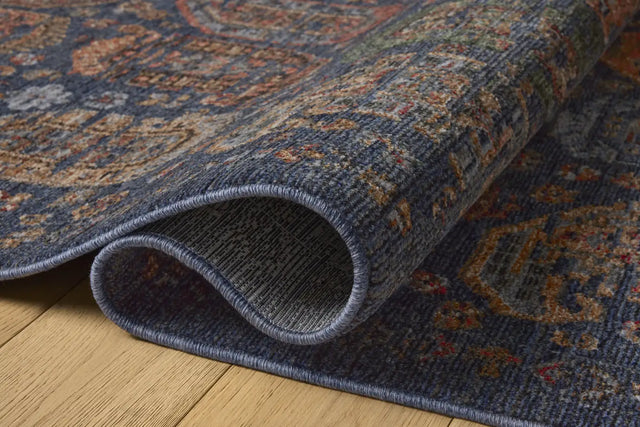 Loloi Winchester WNC-04 Traditional Power Loomed Navy, Multi Rug - pile height