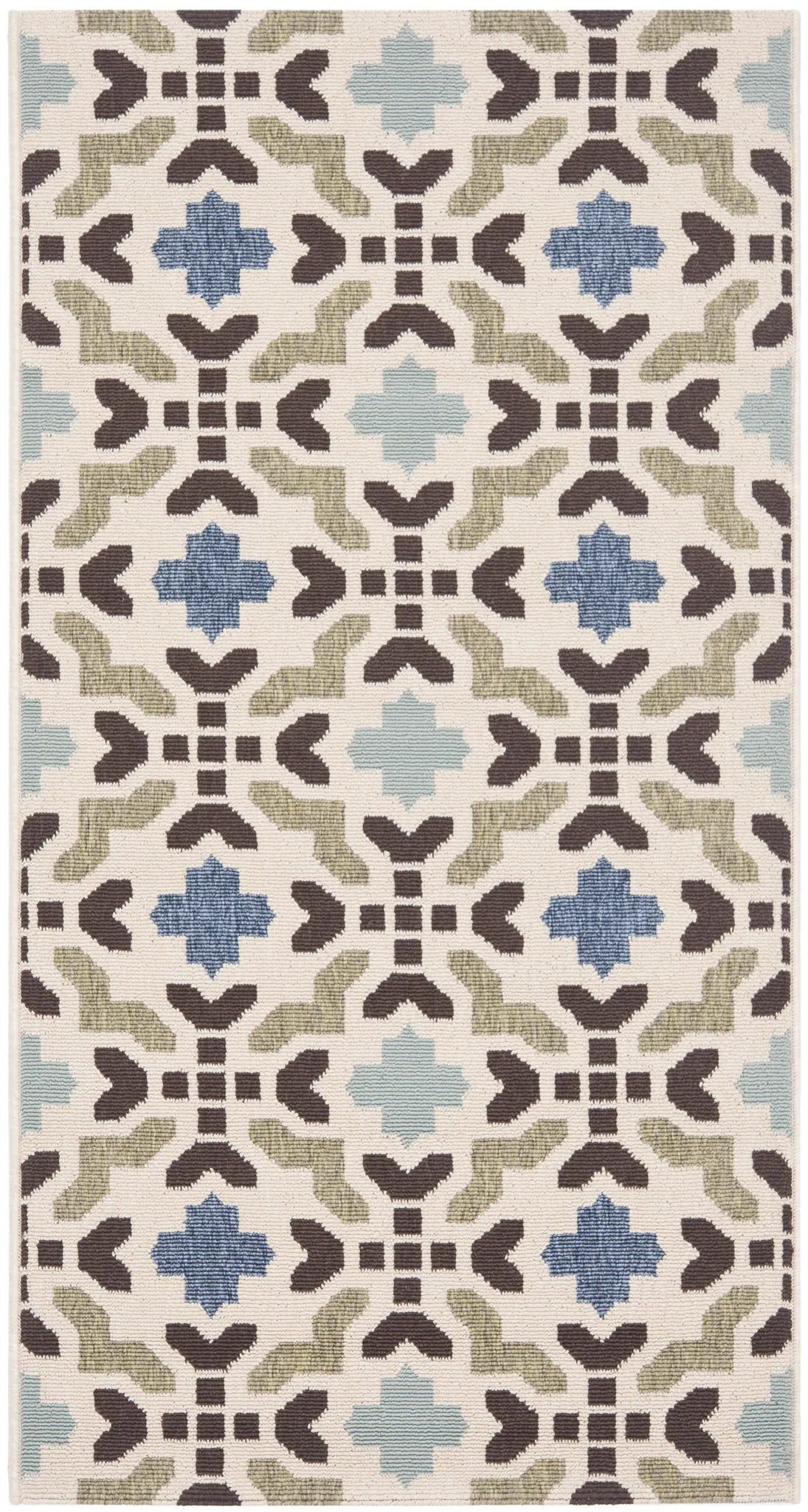 Safavieh Veranda 2'-7" x 5'-0" Rug in Cream / Aqua