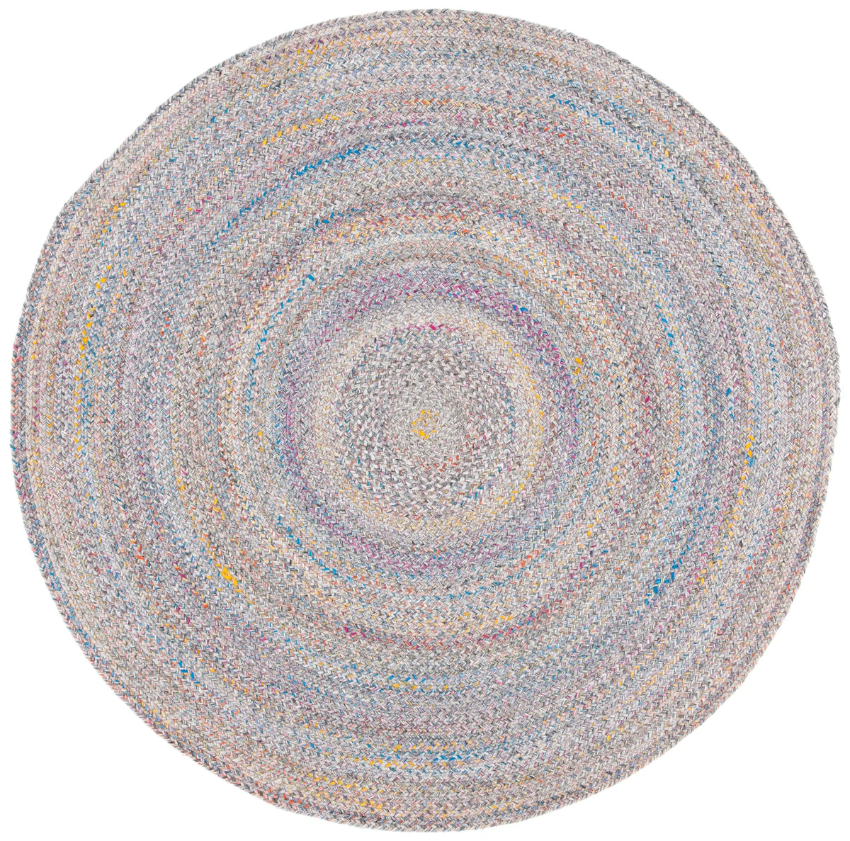 Safavieh Braided 5'-0" x 5'-0" Rug in Yellow / Grey