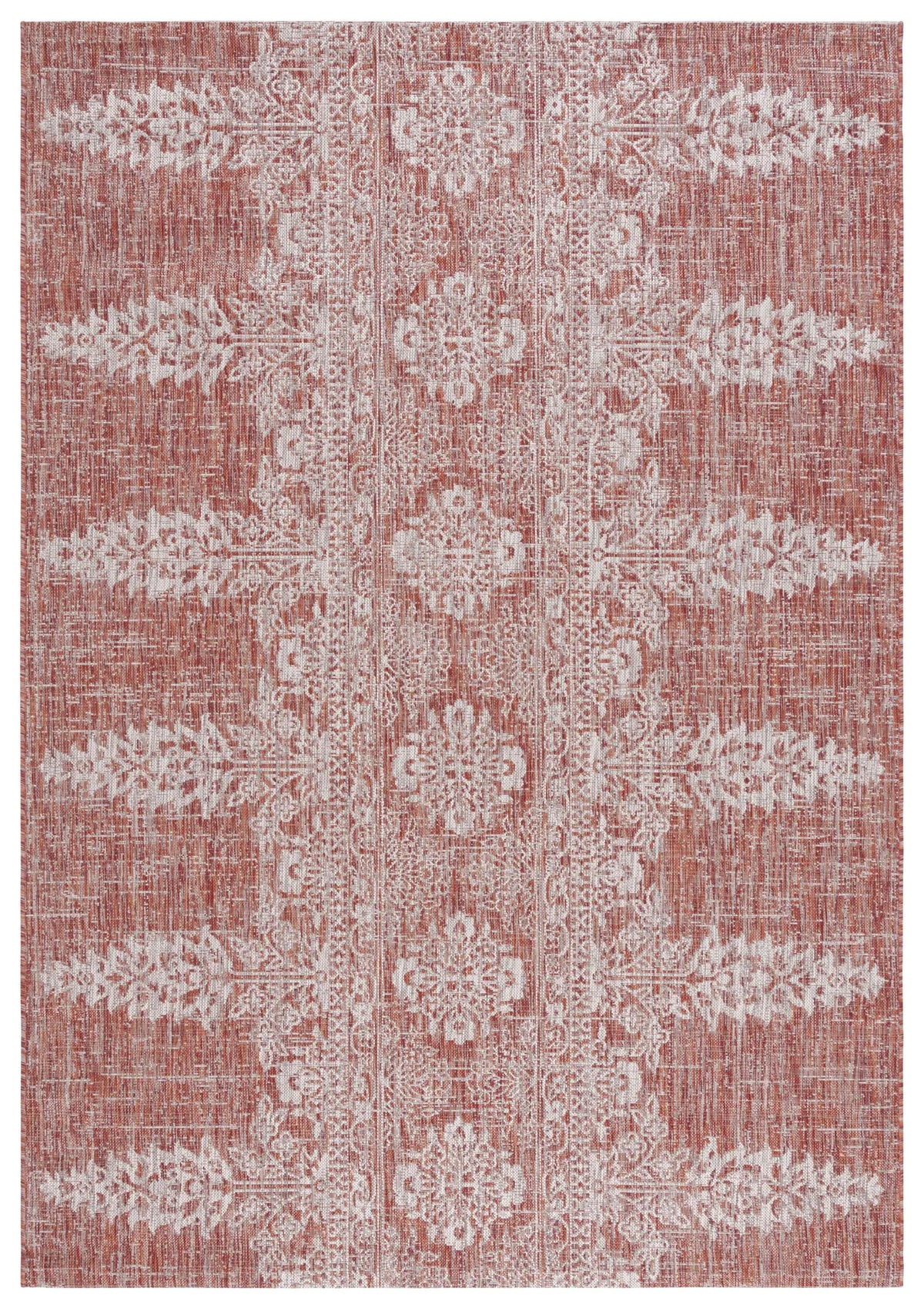 Safavieh Courtyard 6'-7" x 9'-6" Rug in Rust / Grey