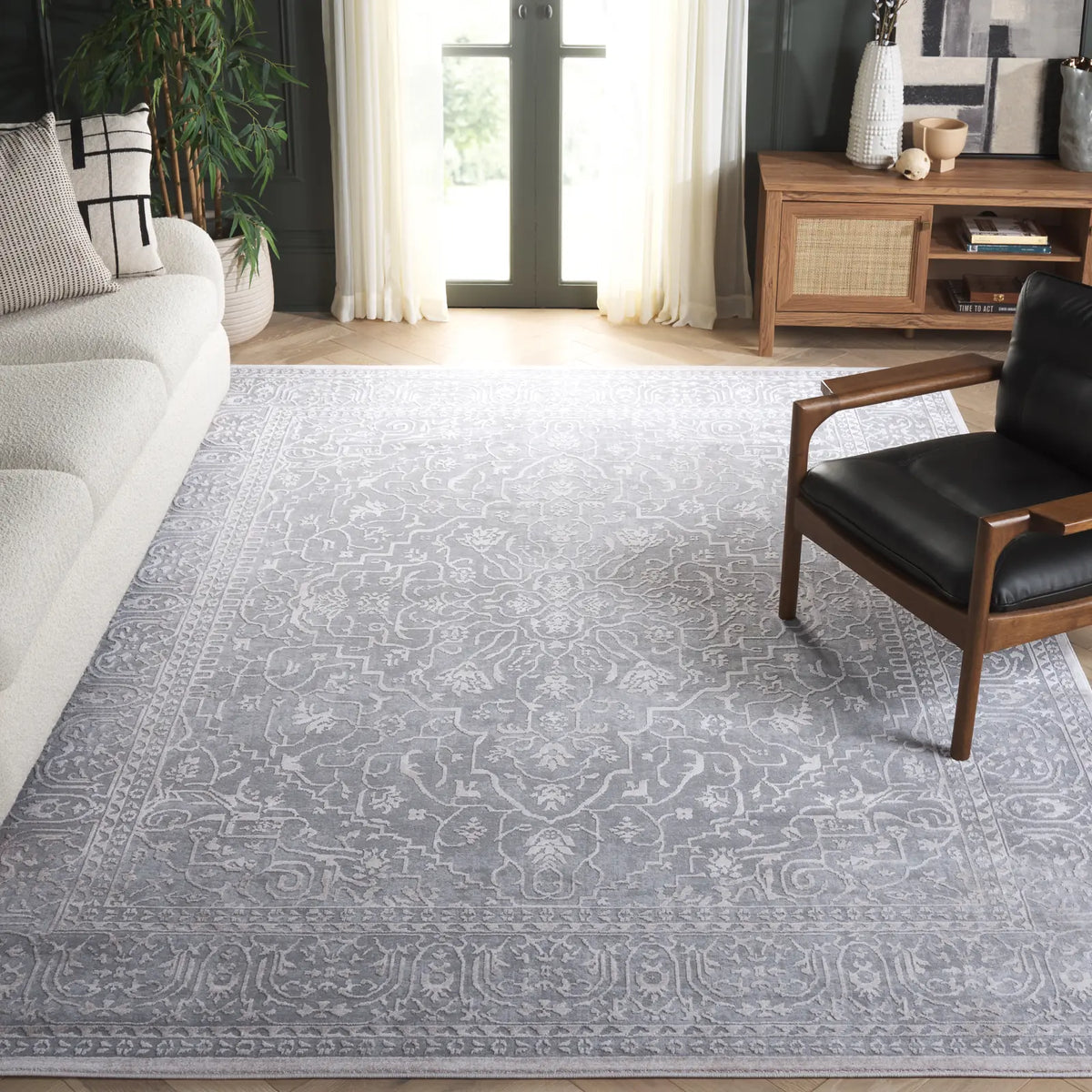Safavieh Reflection 10'-0" x 14'-0" Rug in Light Grey / Cream
