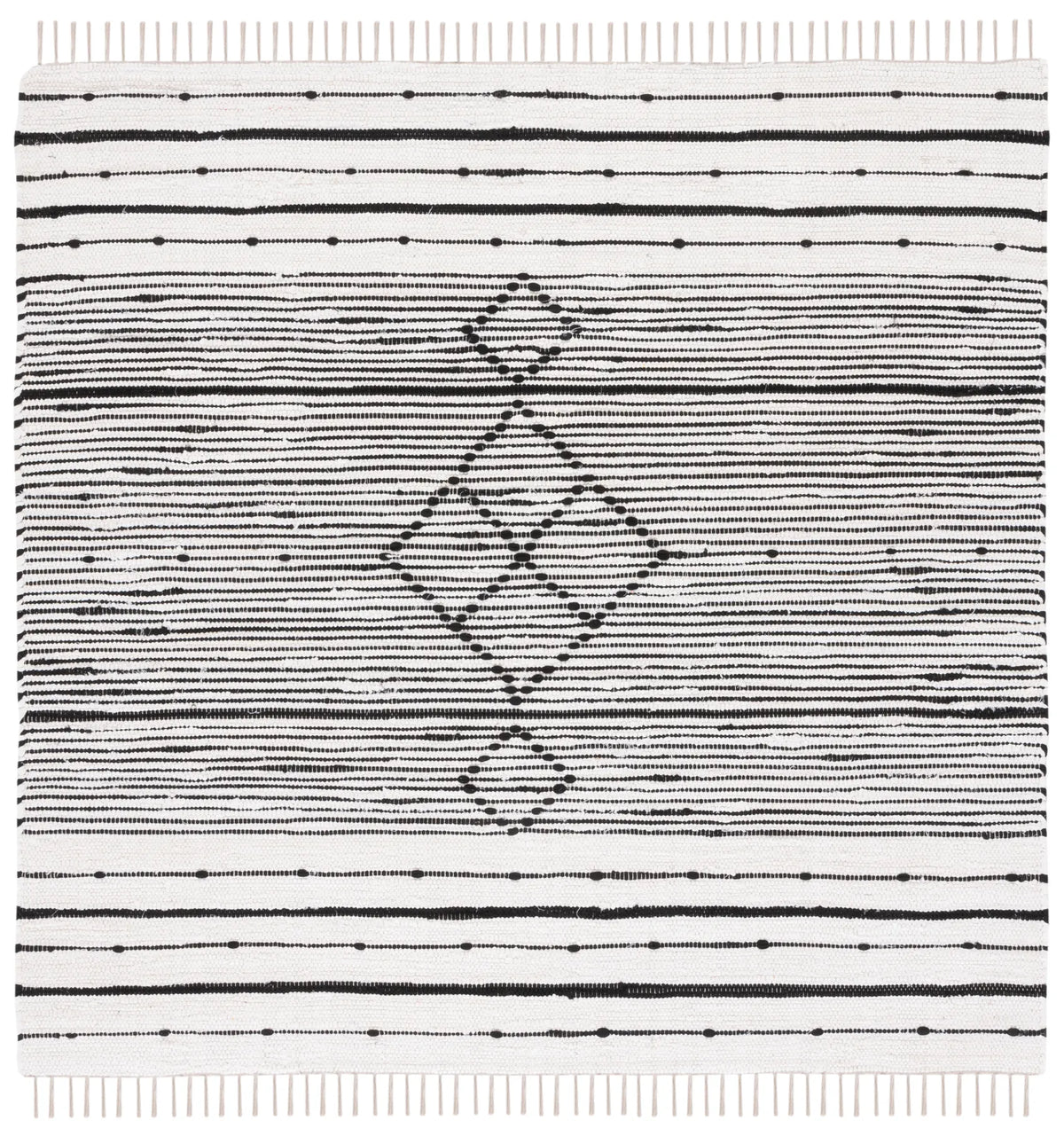Safavieh Striped Kilim 6'-0" x 6'-0" Rug in Ivory / Black