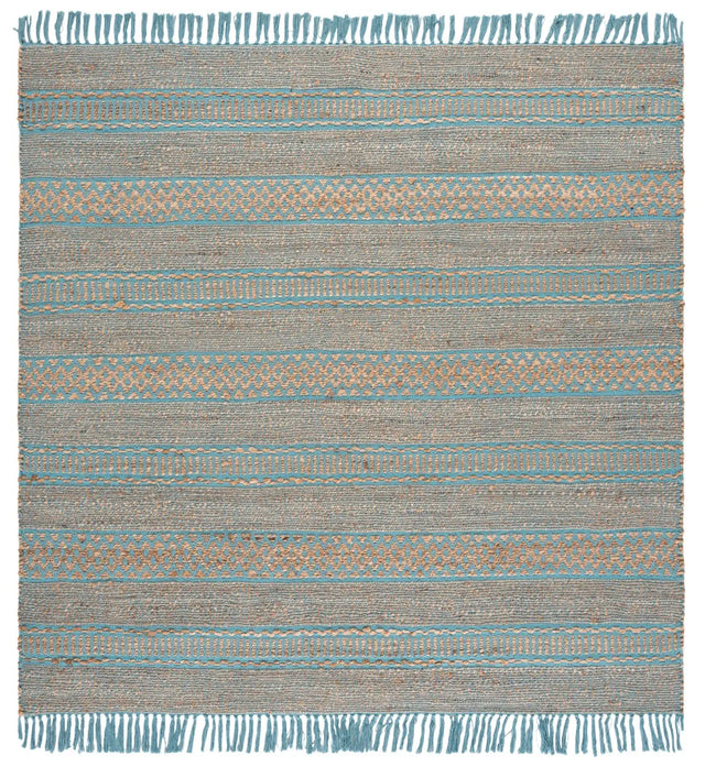 Safavieh Natural Fiber 7'-0" x 7'-0" Rug in Natural / Aqua