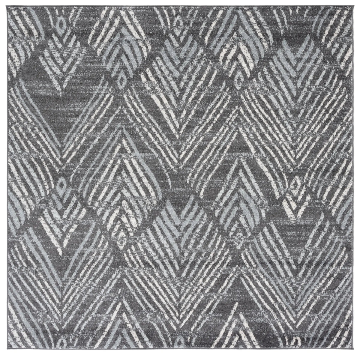 Safavieh Amsterdam 6'-7" x 6'-7" Rug in Dark Grey / Light Grey
