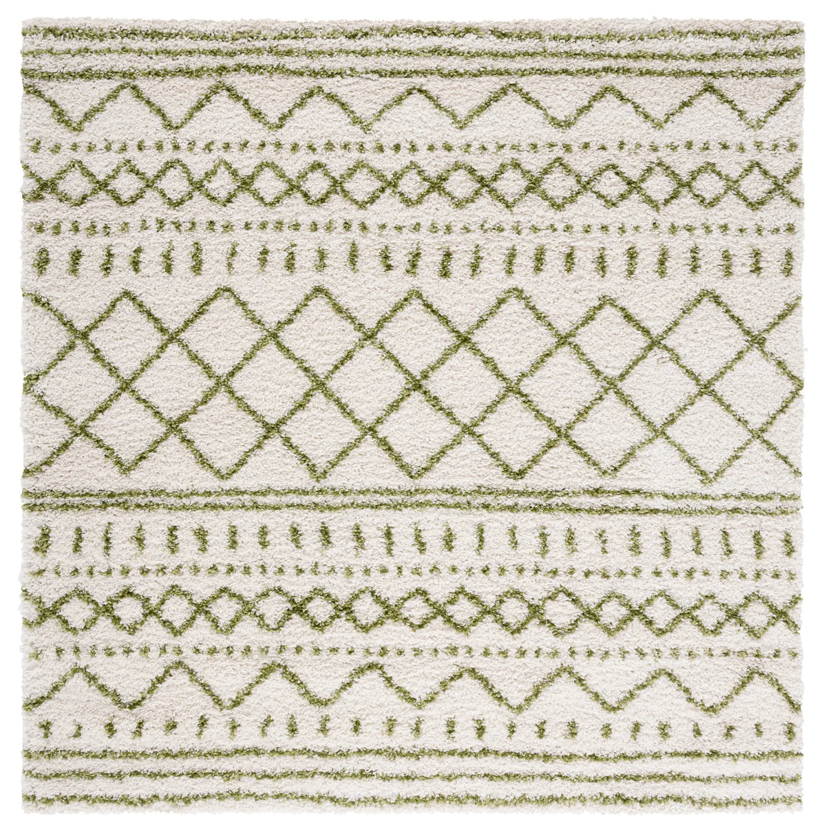 Safavieh Arizona Shag 6'-7" x 6'-7" Rug in Ivory / Green