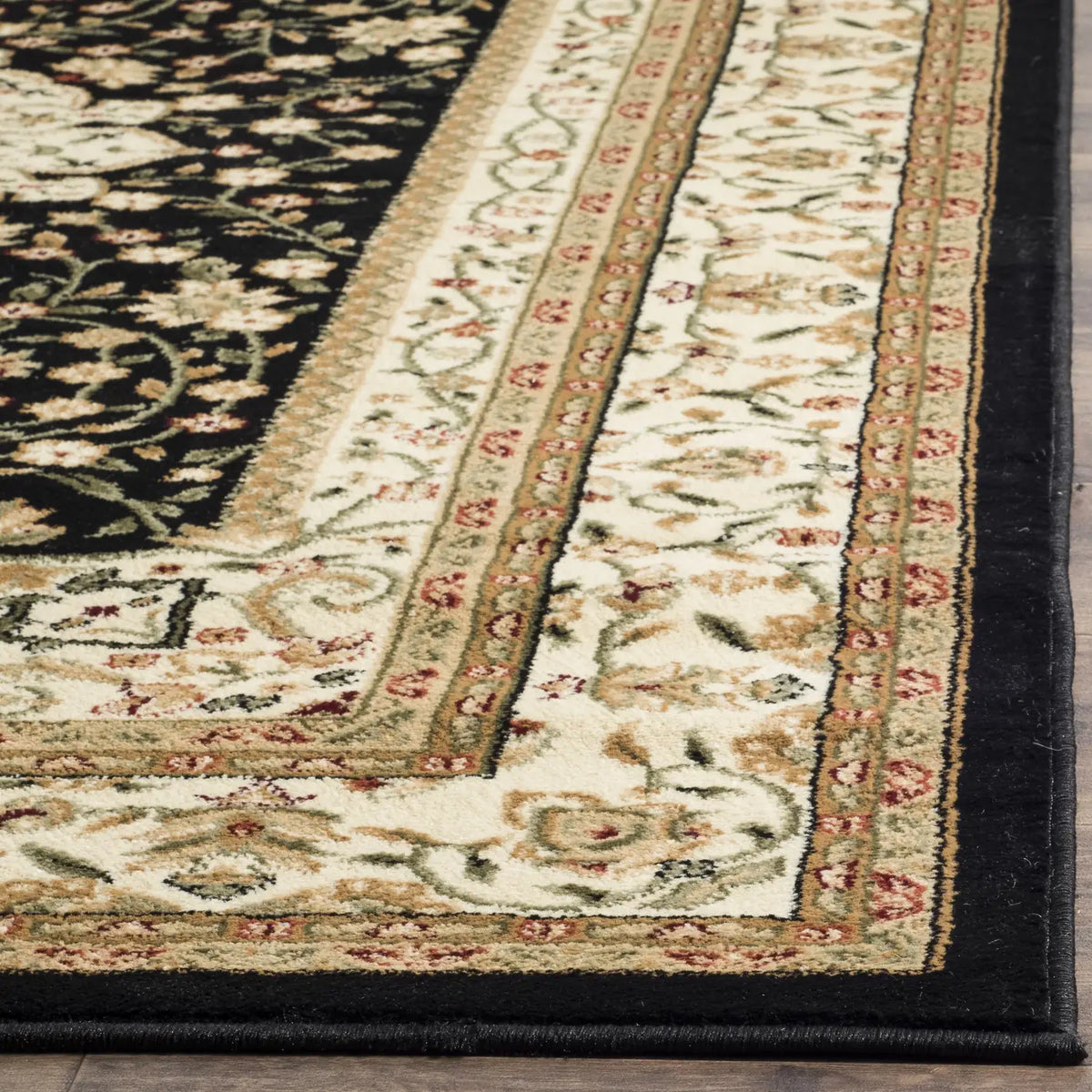Safavieh Lyndhurst 4'-0" x 6'-0" Rug in Black / Ivory