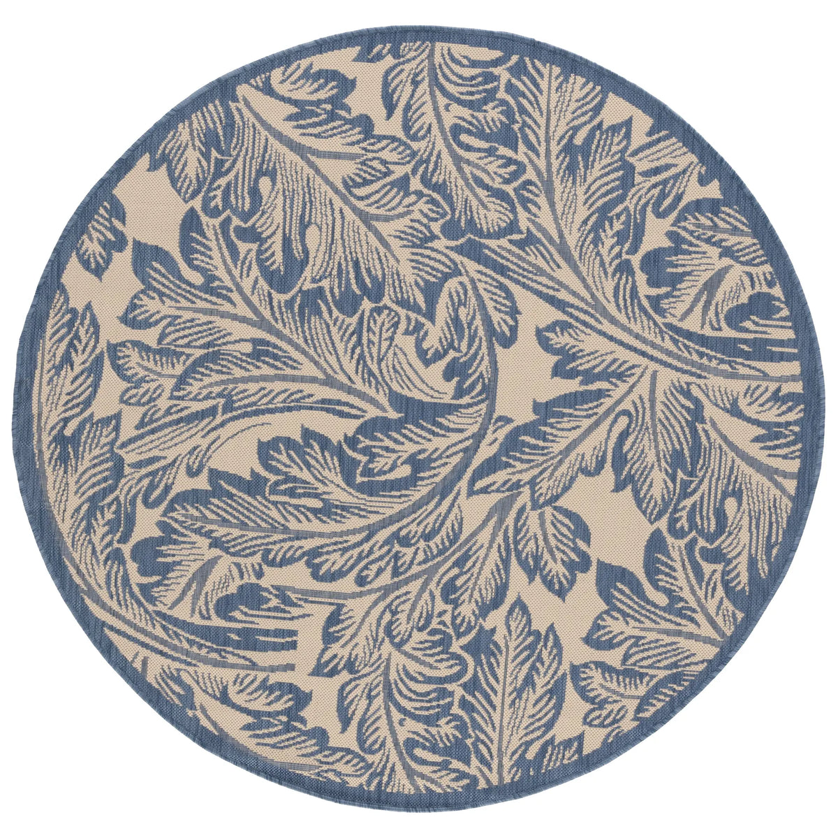 Safavieh Courtyard 5'-3" x 5'-3" Rug in Natural / Blue