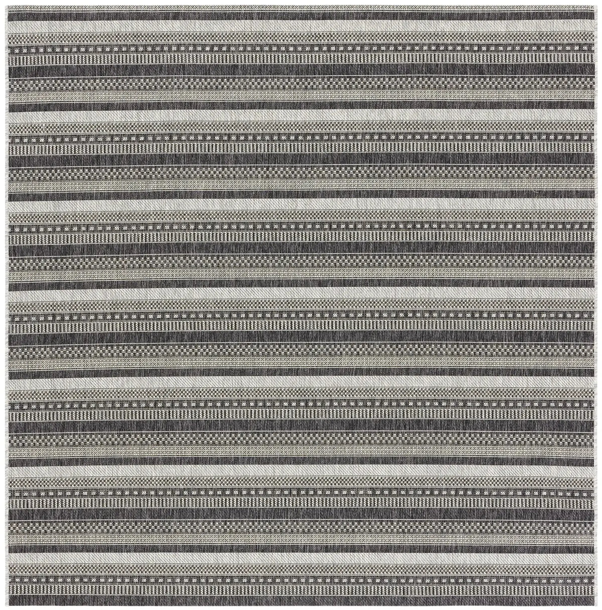 Safavieh Courtyard 6'-7" x 6'-7" Rug in Black / Grey