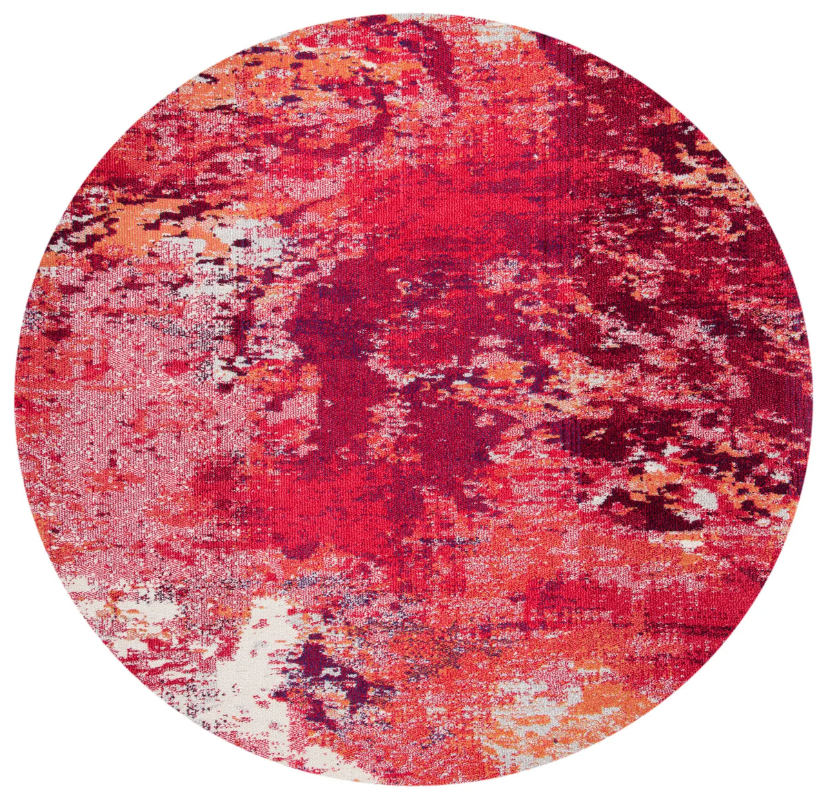 Safavieh Madison 6'-7" x 6'-7" Rug in Red / Ivory