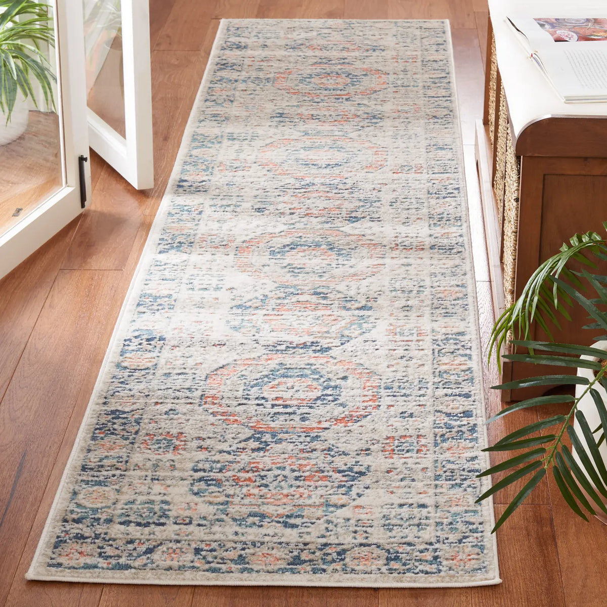 Safavieh Madison 800 2'-2" x 9'-0" Rug in Beige / Blue
