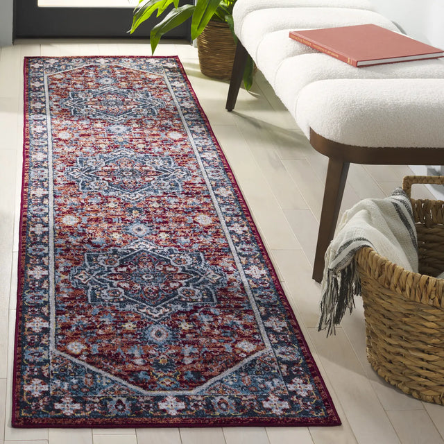 Safavieh Bayside 2'-2" x 8'-0" Rug in Red / Blue