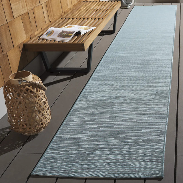Safavieh Courtyard 2'-3" x 12'-0" Rug in Aqua / Cream