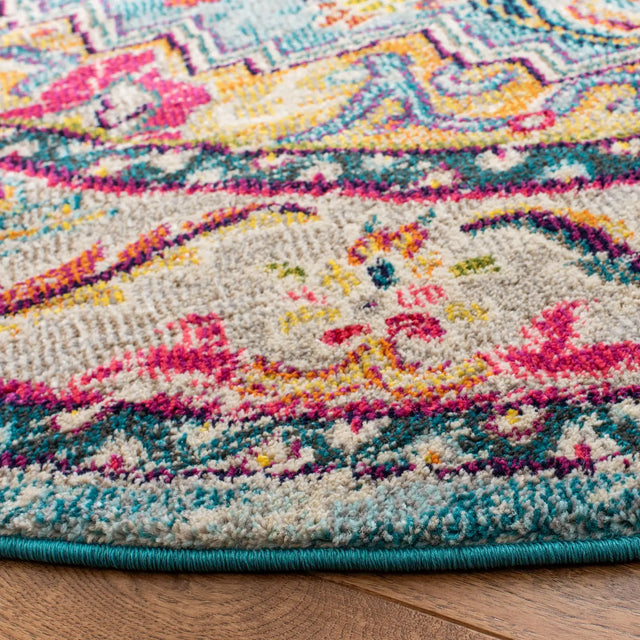 Safavieh Phoenix 100 5'-0" x 5'-0" Rug in Turquoise / Beige
