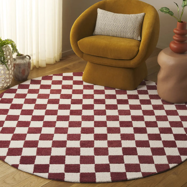 Safavieh Ebony 6'-0" x 6'-0" Rug in Red / Ivory