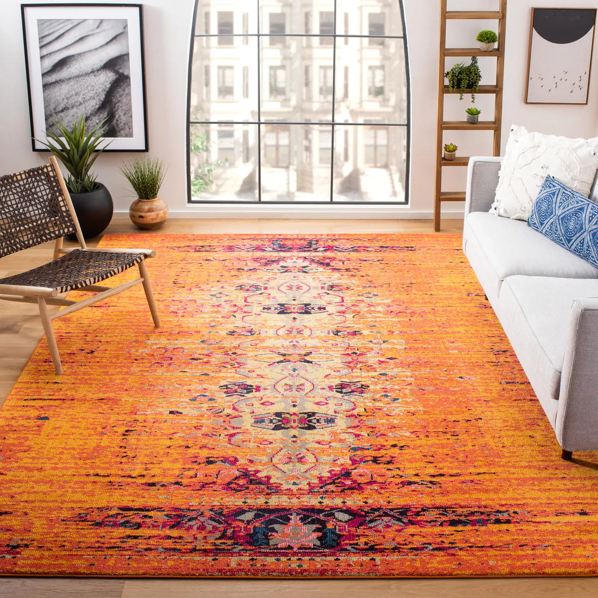 Safavieh Monaco 10'-0" x 14'-0" Rug in Orange / Multi