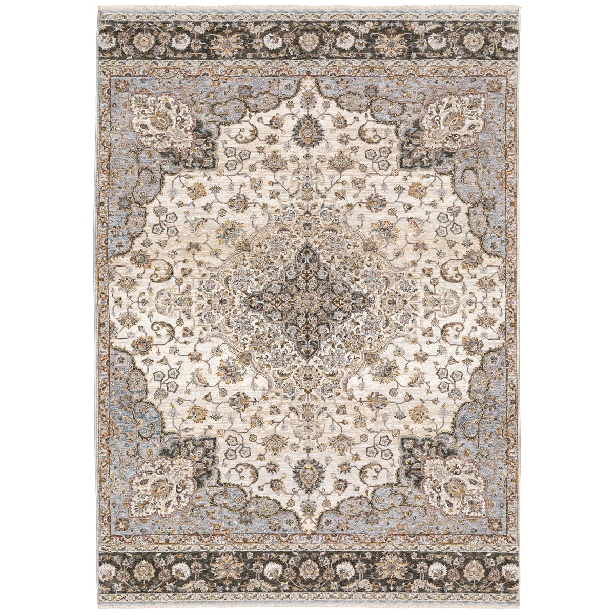 Oriental Weavers Sphinx Maharaja 660J1 Ivory/Blue Rugs - main flat