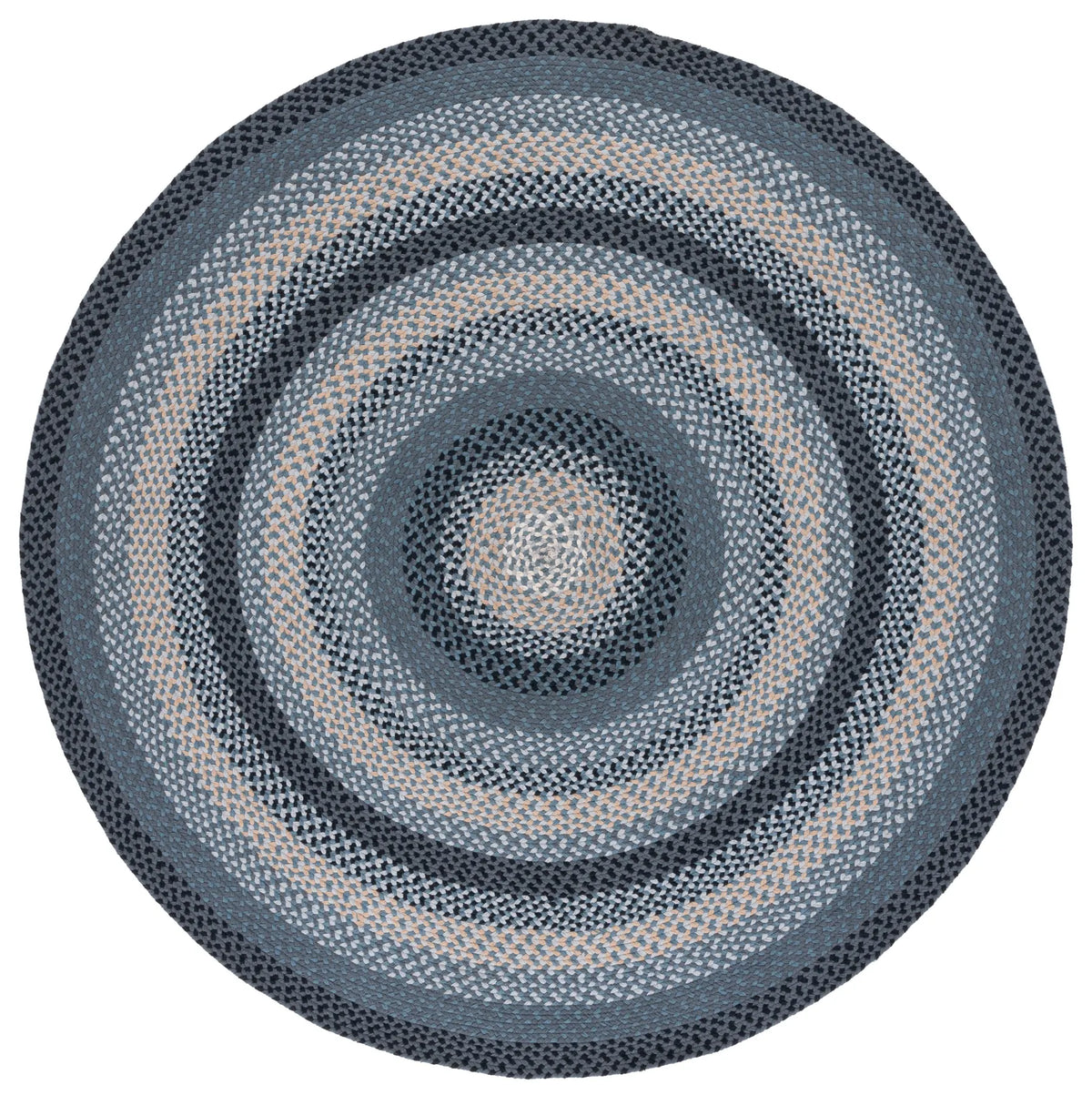 Safavieh Braided 5'-0" x 5'-0" Rug in Dark Grey / Blue