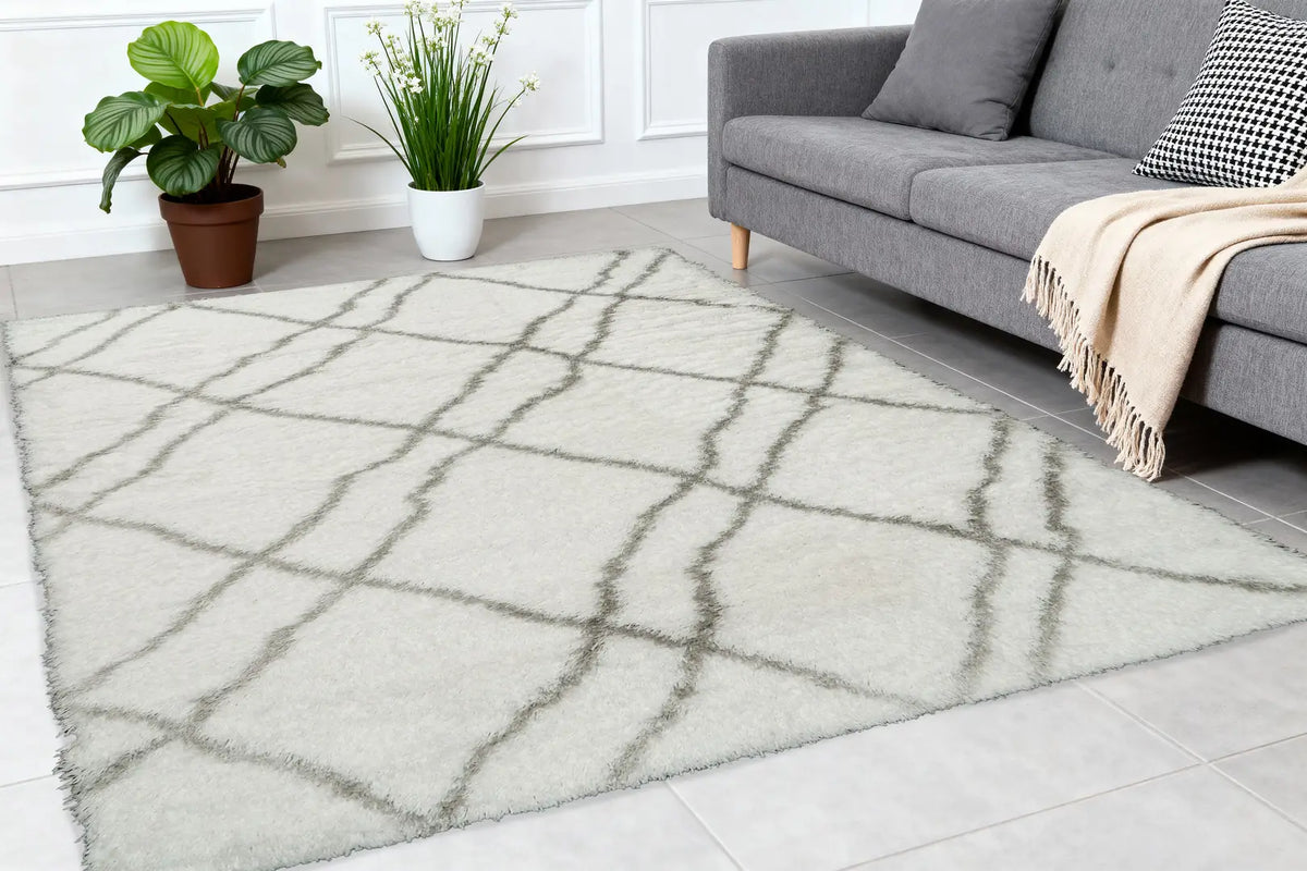 Dynamic Rugs Nordic 7431 White/Silver Rug - Room