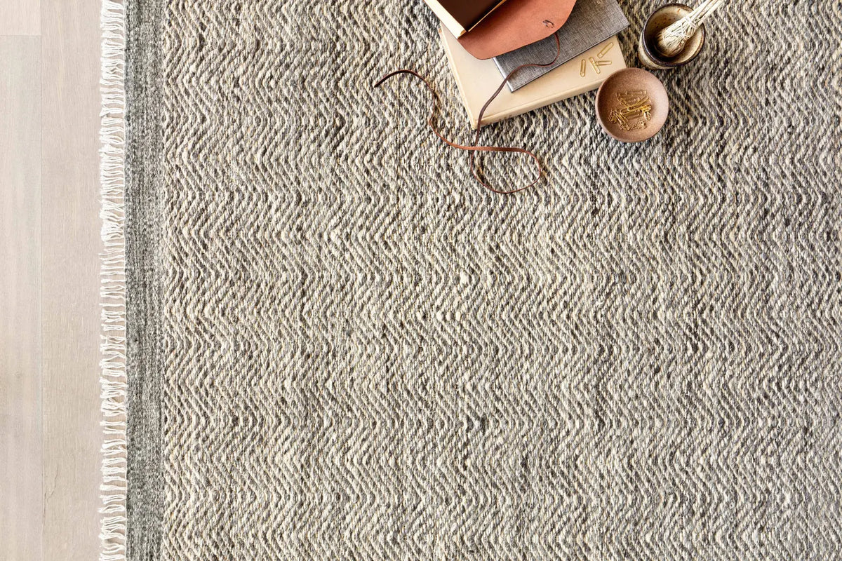 Loloi Omen Ome-01 Grey Rugs - styled aerial 1