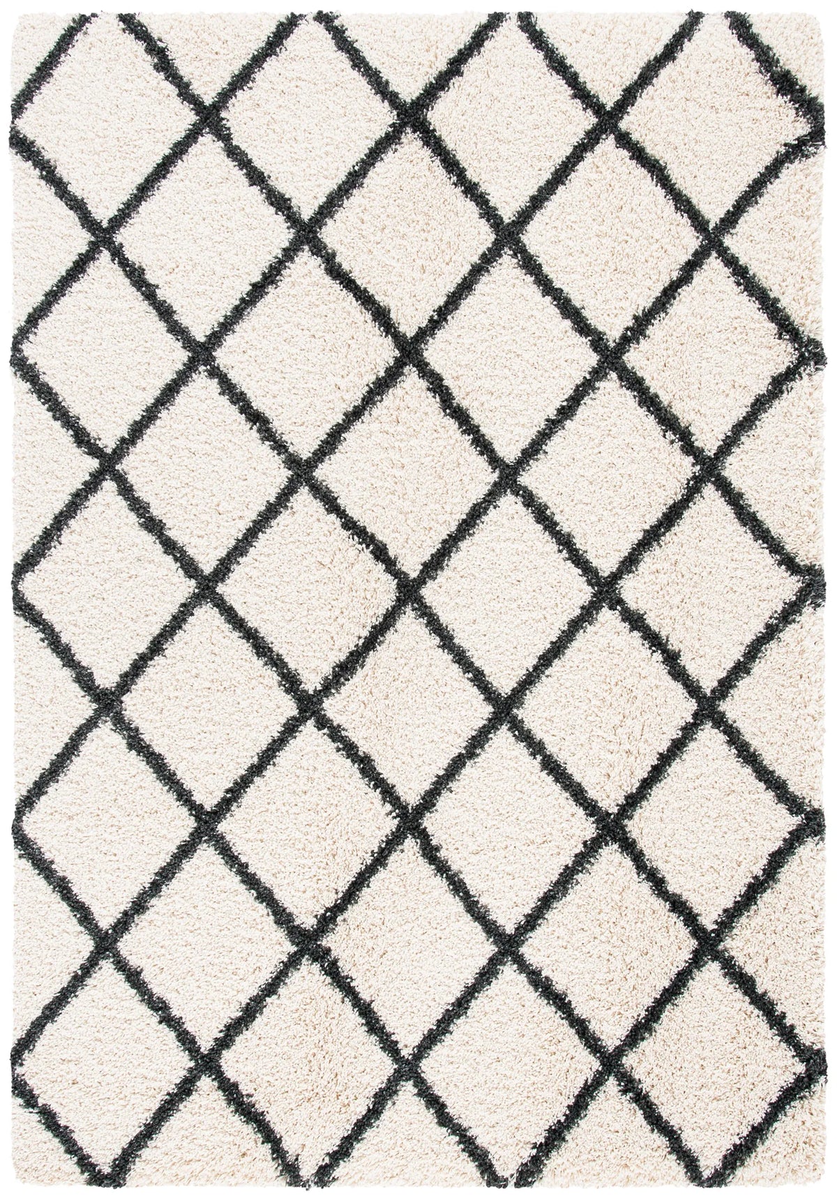 Safavieh Hudson Shag 4'-0" x 6'-0" Rug in Ivory / Dark Grey