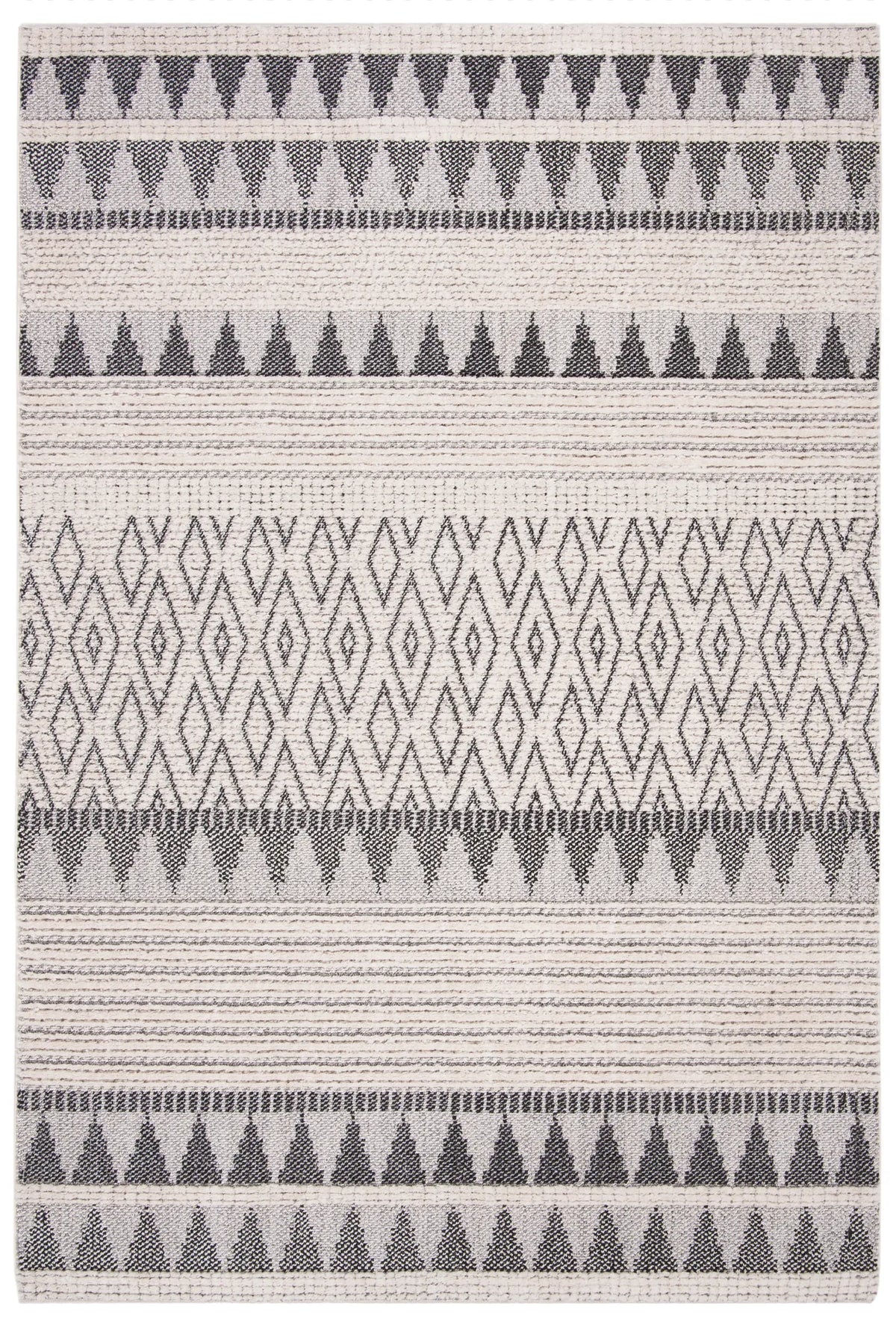 Safavieh Martha Stewart Berber Shag 5'-3" x 7'-6" Rug in Ivory / Charcoal