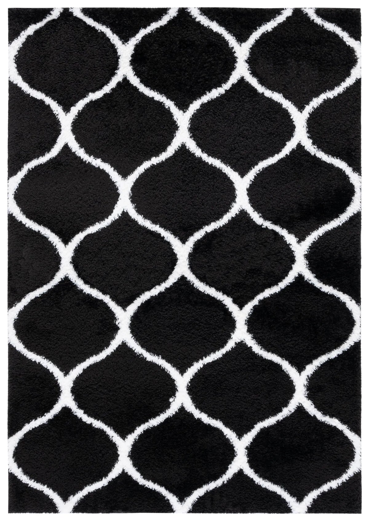 Safavieh Tahoe Shag 4'-0" x 6'-0" Rug in Black / White