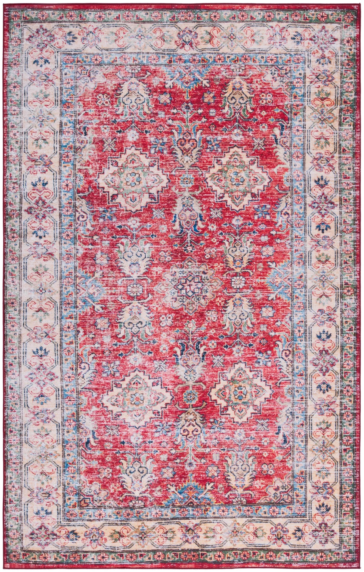Safavieh Tucson 4'-0" x 6'-0" Rug in Rust / Beige