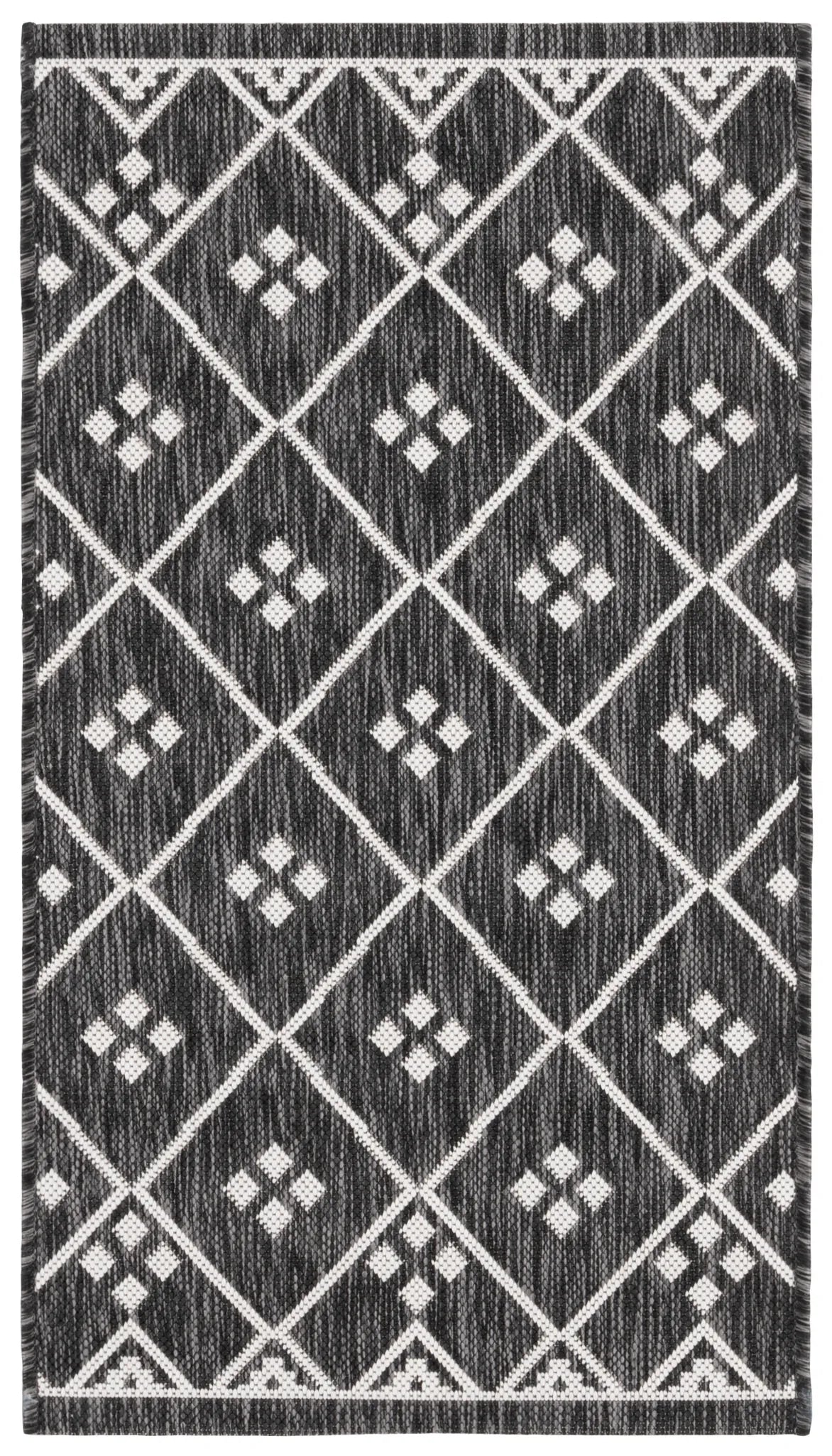 Safavieh Courtyard 2'-0" x 3'-7" Rug in Black / Ivory