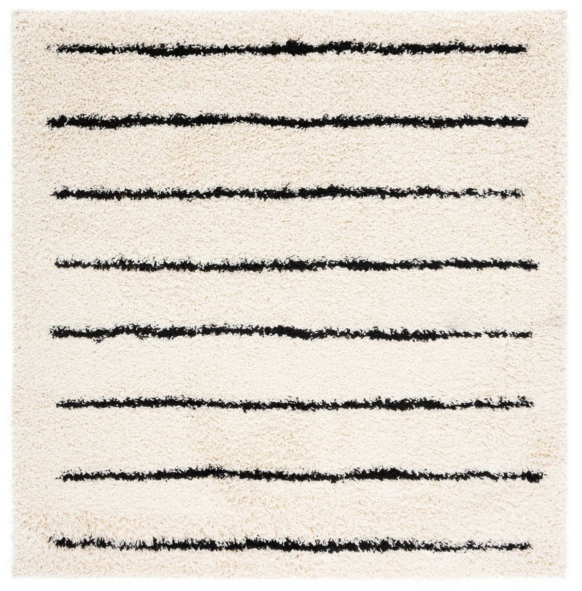 Safavieh Venus Shag 600 6'-7" x 6'-7" Rug in Ivory / Black