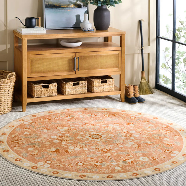 Safavieh Martha Stewart Washable 6'-0" x 6'-0" Rug in Rust / Beige