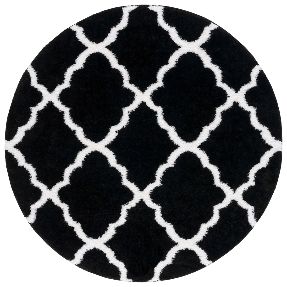 Safavieh Tahoe Shag 6'-7" x 6'-7" Rug in Black / White