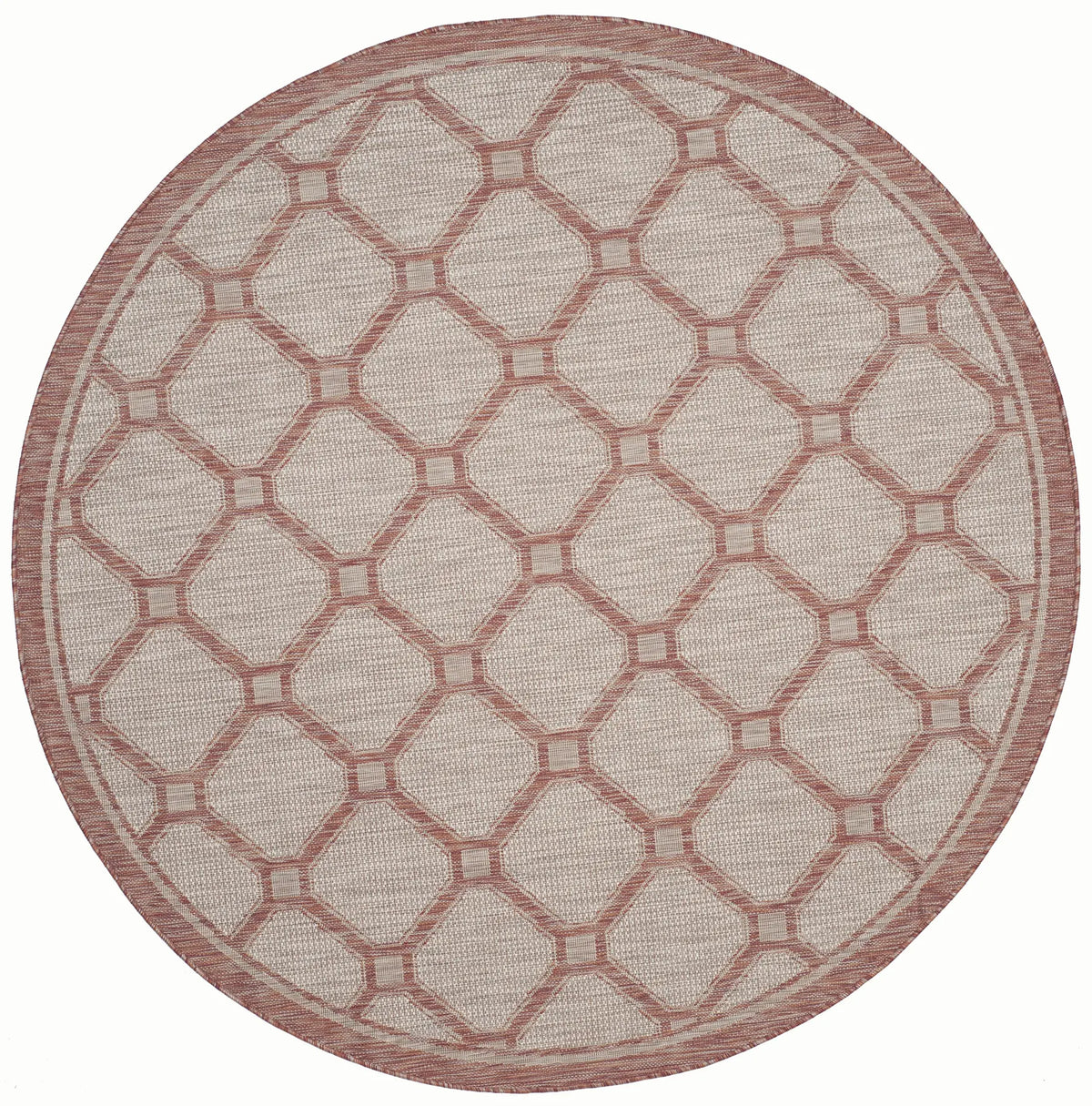 Safavieh Courtyard 6'-7" x 6'-7" Rug in Red / Beige