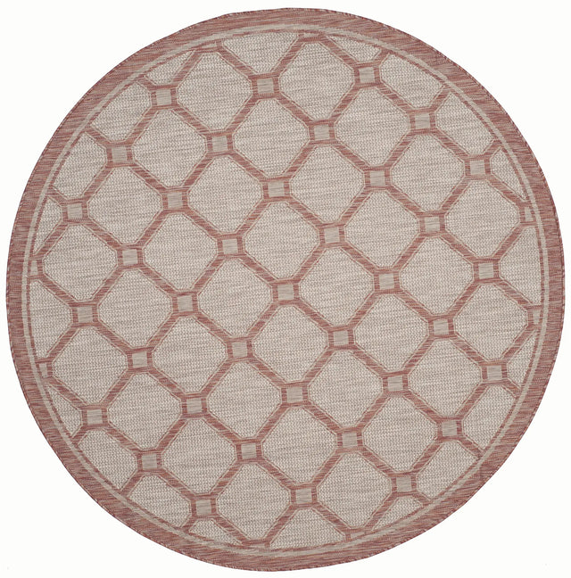 Safavieh Courtyard 6'-7" x 6'-7" Rug in Red / Beige