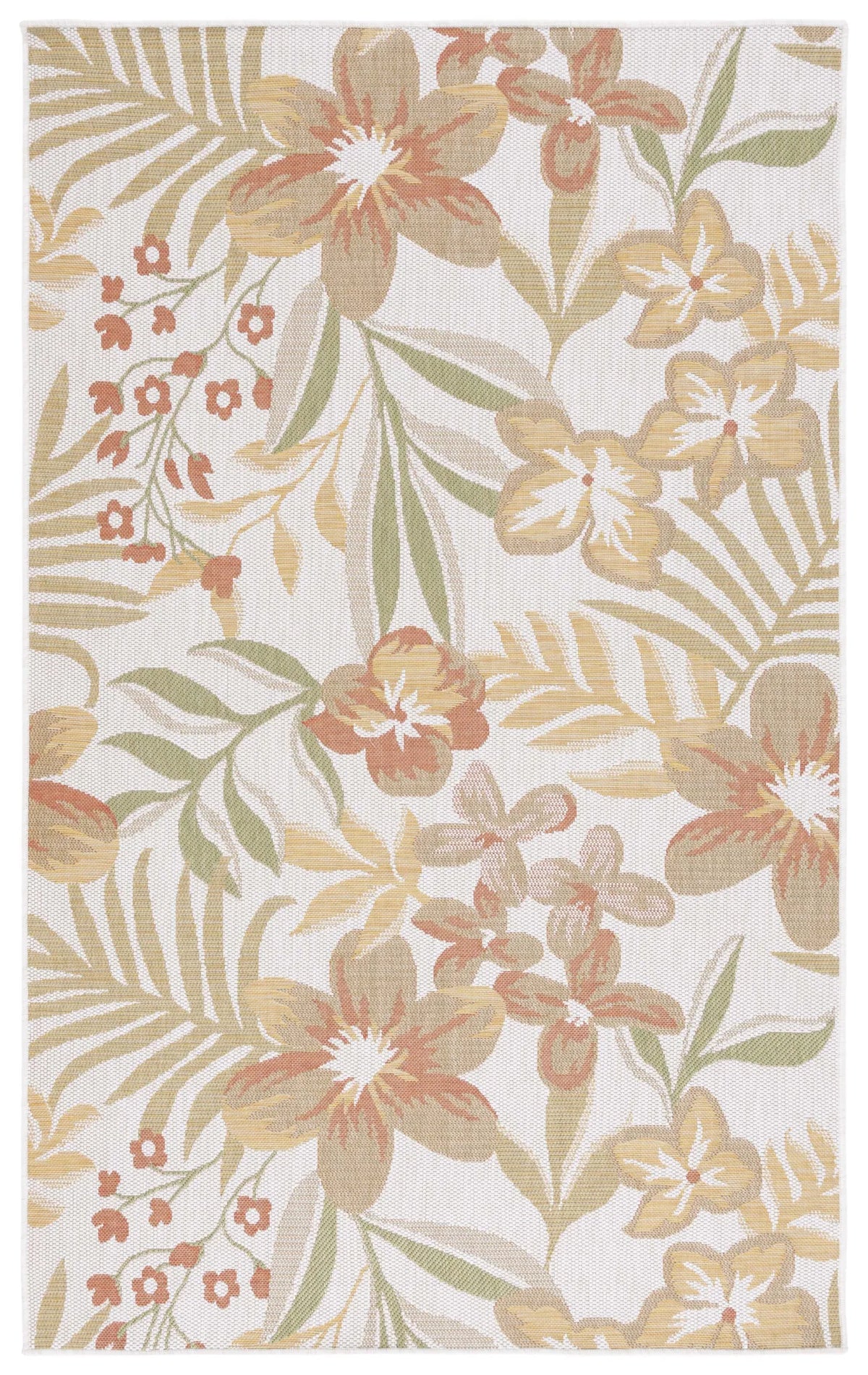 Safavieh Courtyard 4'-0" x 5'-7" Rug in Beige / Rust