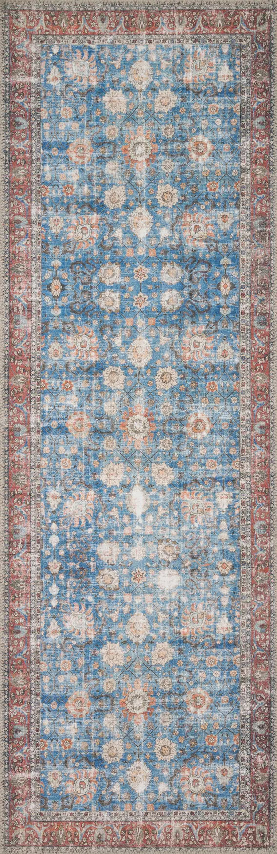 Loloi Loren Lq-01 Blue / Brick Rugs - runner flat