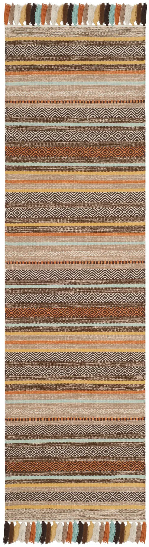 Safavieh Montauk 2'-3" x 8'-0" Rug in Brown / Multi