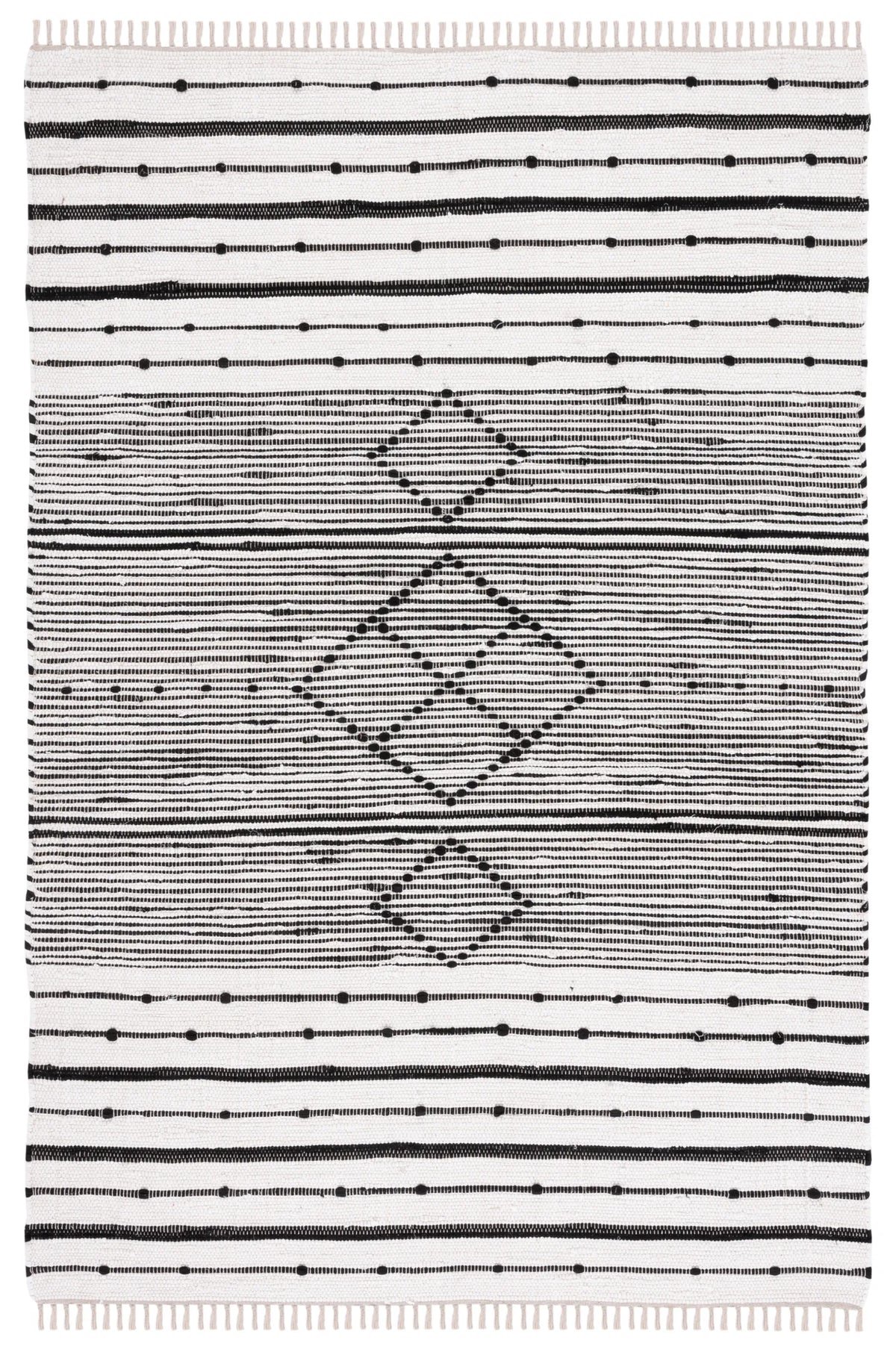 Safavieh Striped Kilim 4'-0" x 6'-0" Rug in Ivory / Black