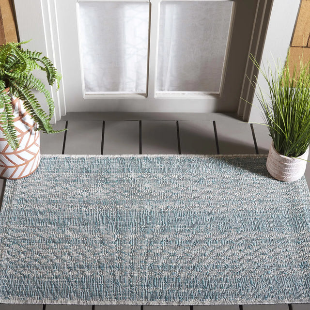 Safavieh Courtyard 2'-0" x 3'-7" Rug in Light Grey / Aqua