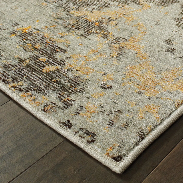Oriental Weavers Sphinx Evolution 8025B Grey/Gold Rugs - corner detail