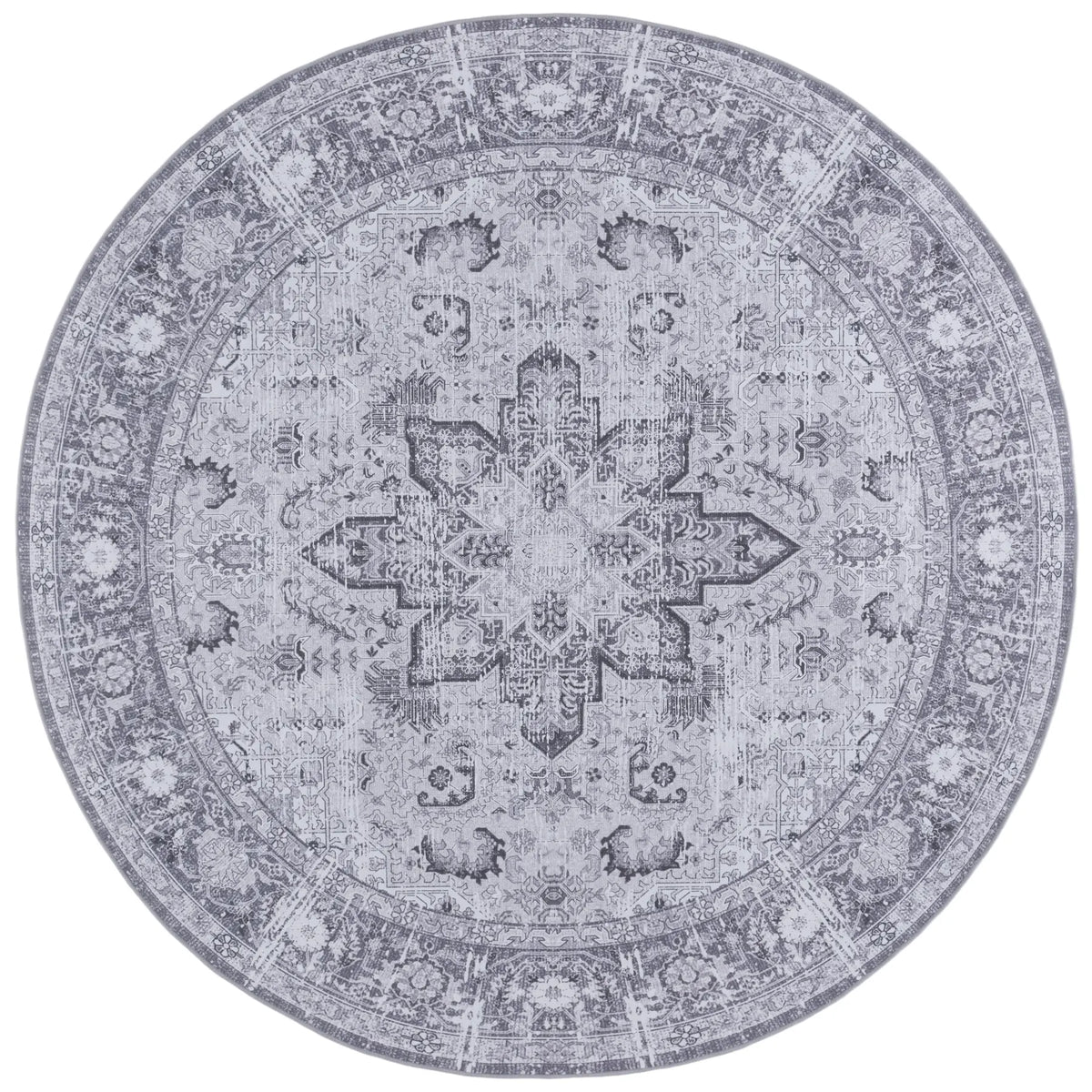 Safavieh Tucson 6'-0" x 6'-0" Rug in Dark Grey / Grey