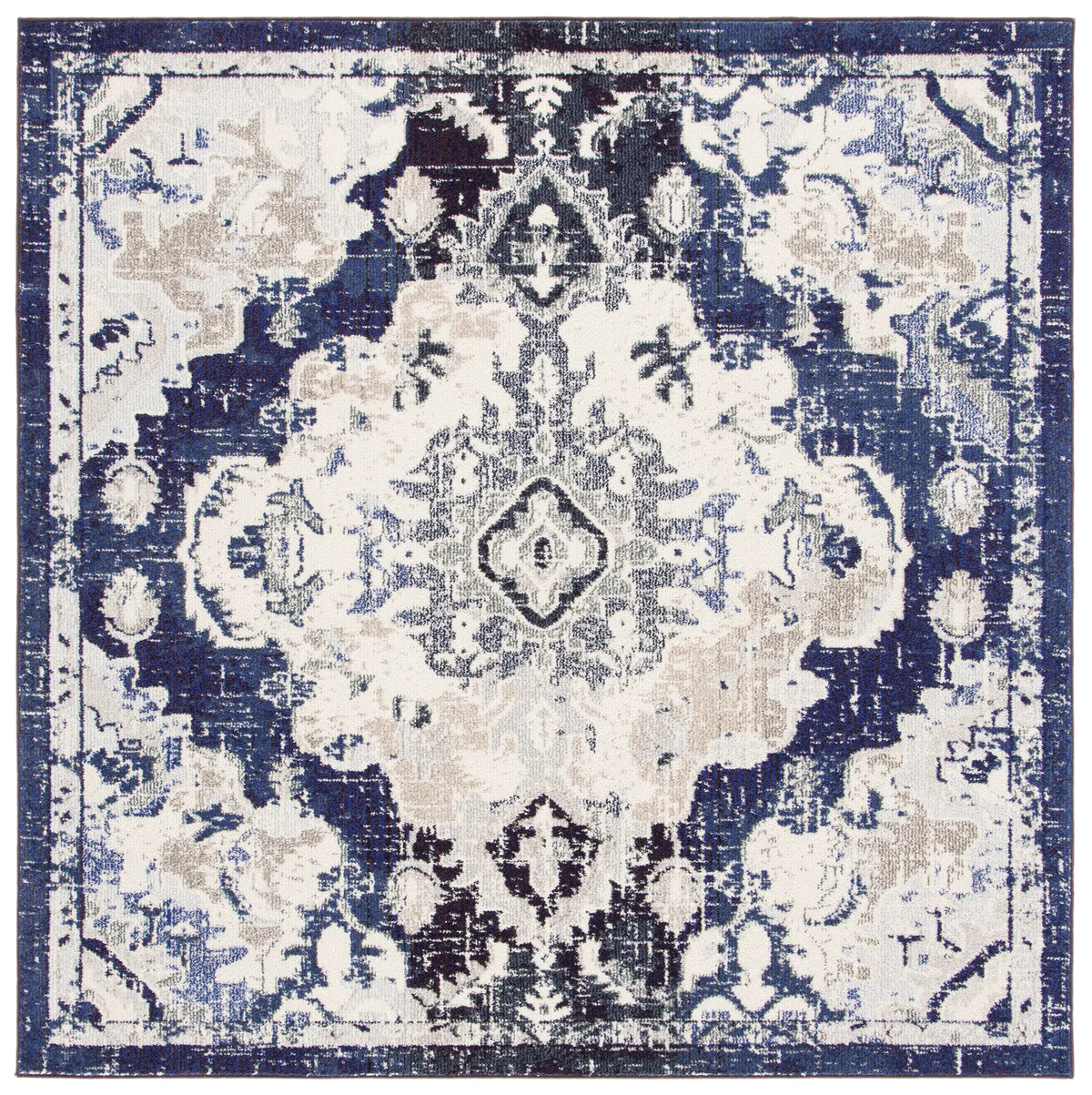 Safavieh Madison 6'-7" x 6'-7" Rug in Black Purple / Beige