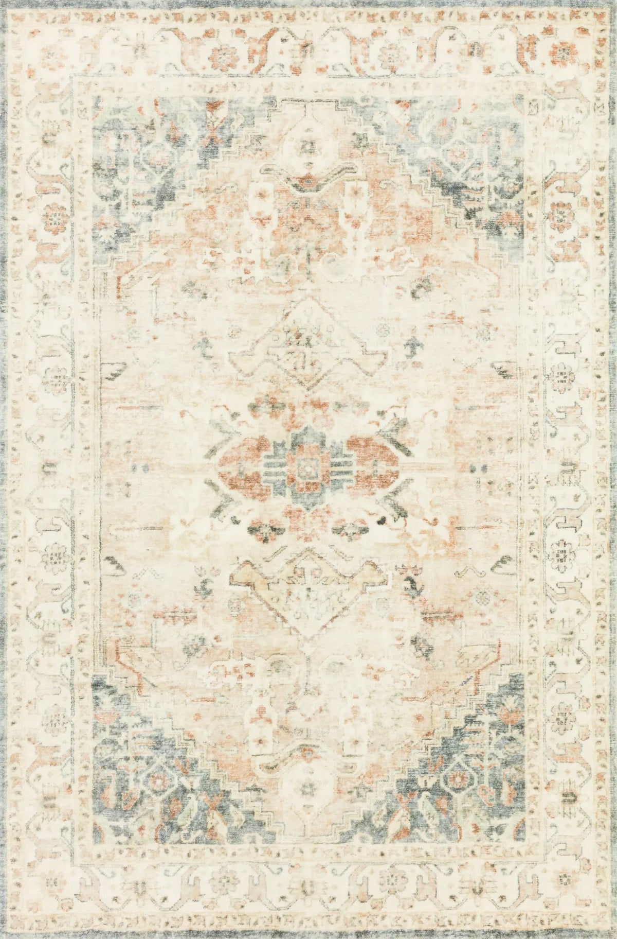 Loloi Rosette Ros-06 Clay/Ivory Rugs - main flat