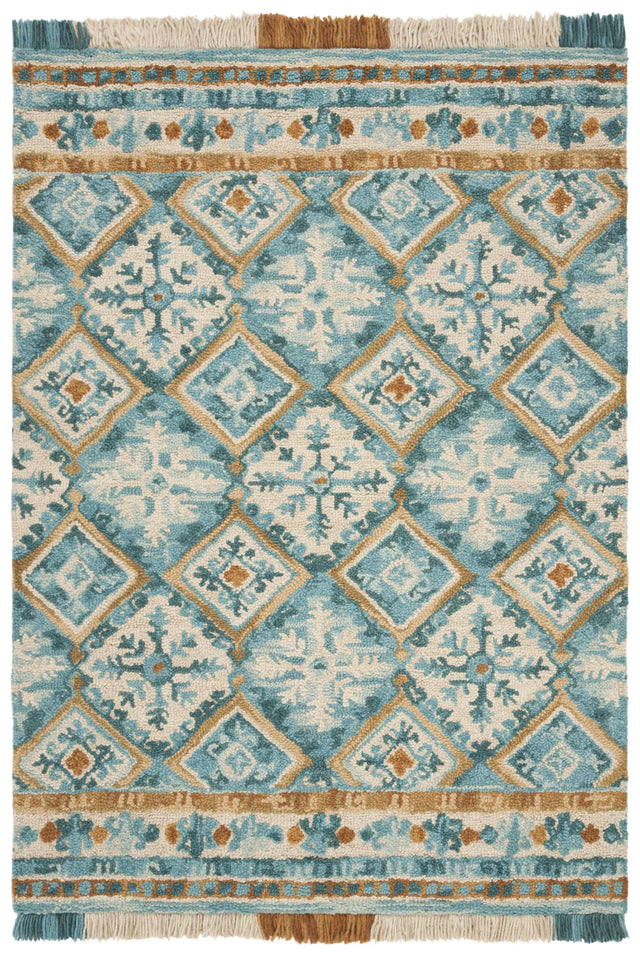 Safavieh Blossom 4'-0" x 6'-0" Rug in Ivory / Teal