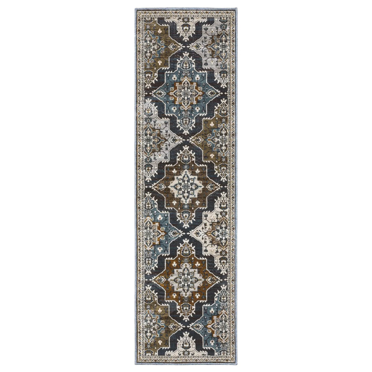 Oriental Weavers Sphinx Ellington Ell07 Blue/ Rust Rug - runner
